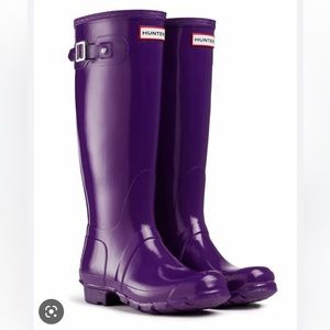 Hunter Original Tall Gloss Rain Boots Purple - Lightly Used